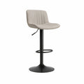 Højdejusterbar drejelig barstol med ryglæn, beige/sort, 50 x 53 x 88-109 cm